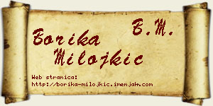Borika Milojkić vizit kartica